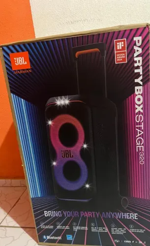 Caixa de Som Bluetooth Party Box Stage 320 JBL Preta + C/NFe NOVA