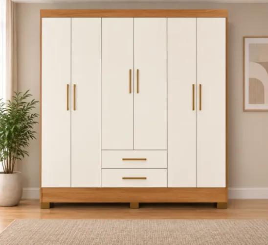 Guarda roupa toquio com 6 portas 2 gavetas