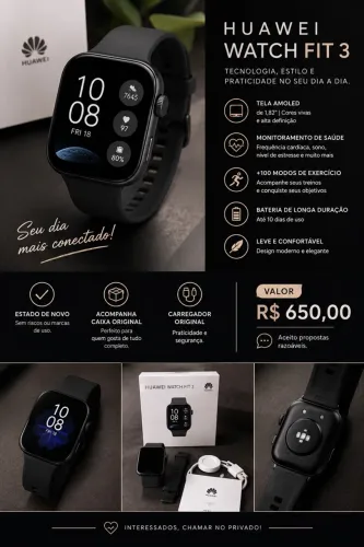 Relógio huawei watch Fit 3