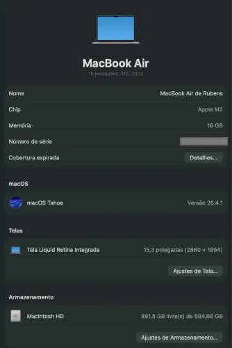 Mackbook Air 15 - M2 1TB SSD 16GB RAM