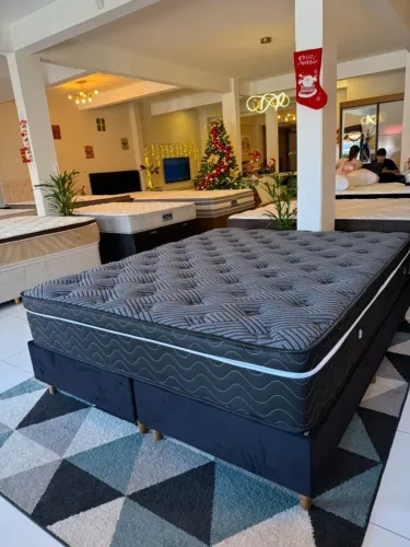 Colchão Queen com base BOX BLACK - Entrego!