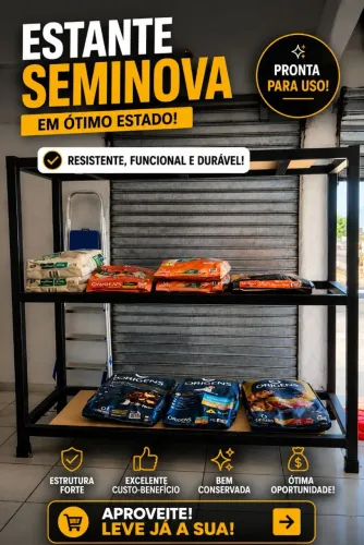 Oportunidade Única! Estante Expositora Reforçada Seminova em Excelente Estado