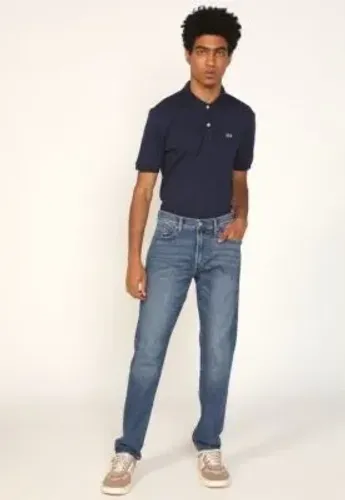 Calça Jeans GAP Reta Estonada Strainght Flex Azul-Marinho