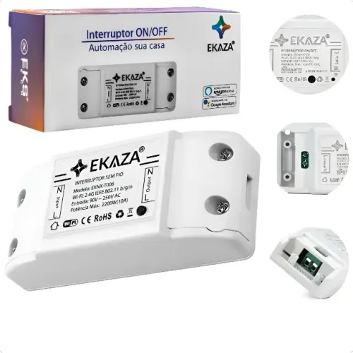 Interruptor Wi-fi Inteligente Ekaza Eknh-t106 Alexa 127/220v