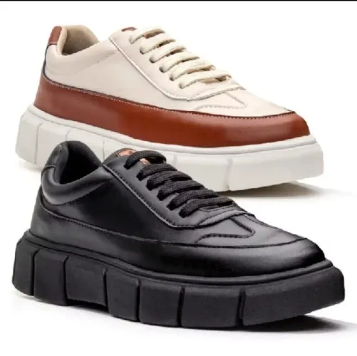 KIT 02 PARES TÊNIS OVERSIZED SNEAKERS MASCULINO CASUAL SOLA ALTA PLATAFORMA MAIS ALTO 5 CM