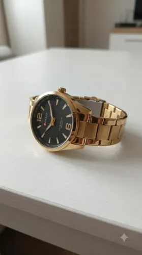 Relógio Curren Masculino Dourado Estilo Luxo