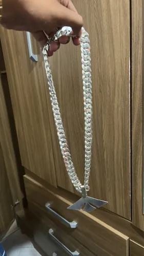 Cordão De Prata escamado 17MM 70CM