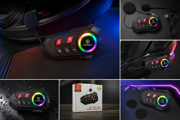 Intercomunicador Bluetooth para motociclista KAPBOM mais segurança, chamada e música