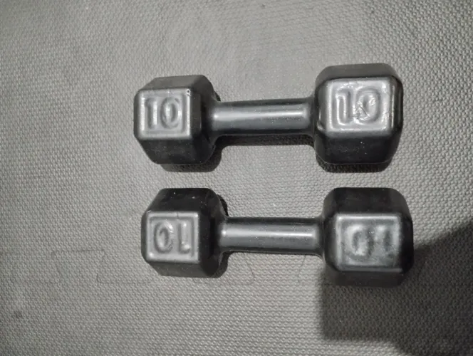 Kit Halteres emborrachado 10 kg, Total 20 kg.