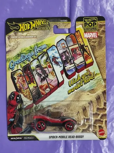HOT WHEELS PREMIUM MARVEL: GREETINGS FROM DEADPOOL - SPIDER-MOBILE DEAD-BUGGY (JHX06)