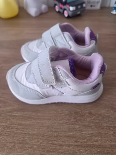 Tênis Infantil Klin Branco com lilás - Tam. 21 - Confortável