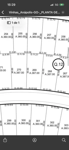 Lote/Terreno para venda tem 387 metros quadrados
