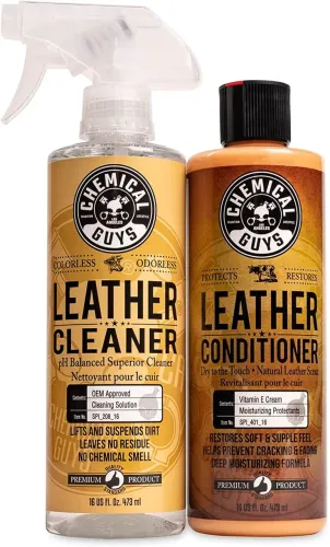 Kit Limpeza e Hidratação Couro Chemical Guys (2x 473ml) Lacrado