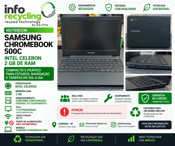 Chromebook Samsung 500C com Intel Celeron