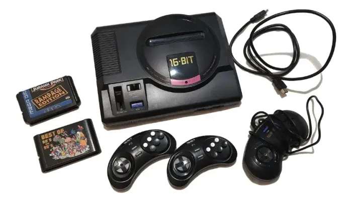 Mega Drive Retrô 16 Bit + Jogos + Controles Retro Na Caixa