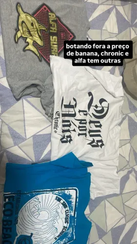 Peças de roupa da chronic e alfasurf