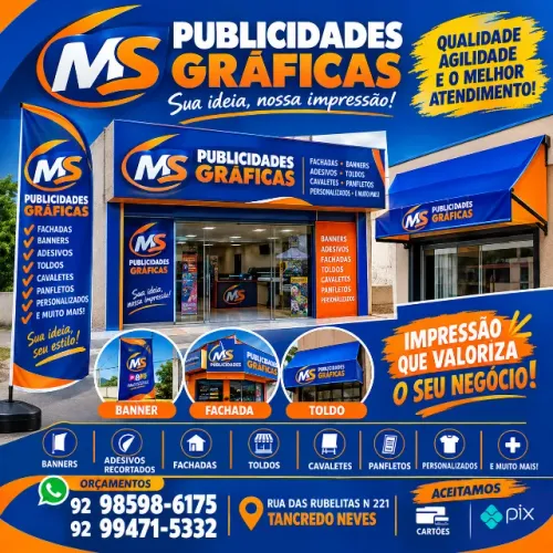FACHADA, BANNER, TOLDO, ADESIVO E MUITO MAIS!