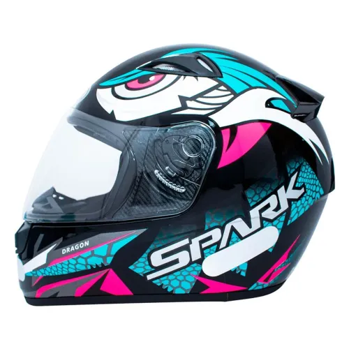 Capacete EBF Spark Dragon Preto Tiffany (Último Disponível)
