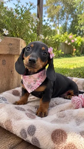 Lindinha bebê Daschound fêmea pretinha!