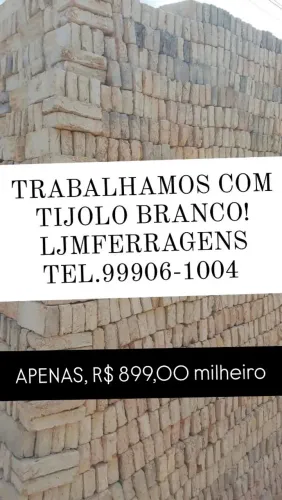 TRABALHAMOS COM TIJOLO BRANCO.
