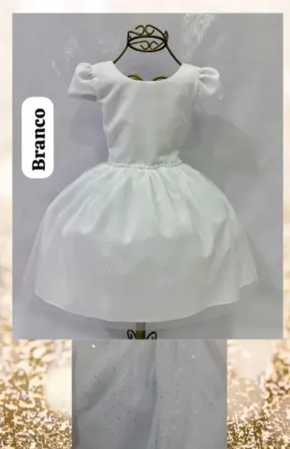 Vestido luxo branco - 2-3 anos