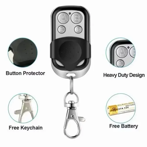 Controle Remoto 433MHz - Compacto e Ergonômico, Alcance de 10m, 4 Botões
