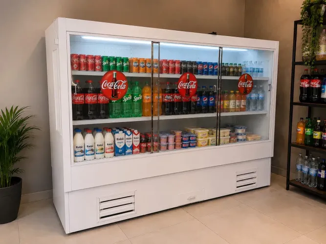 Expositora 3 portas GIGANTE 220v funcionando ENTREGO