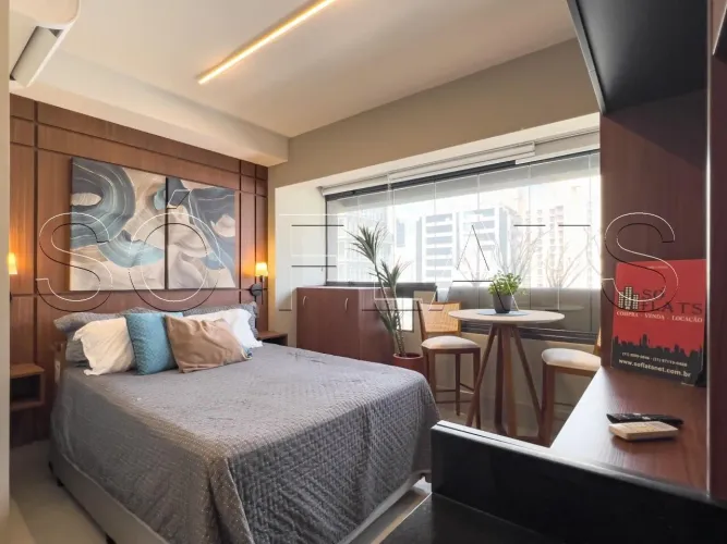 Studio Mobiliado à Venda na Bela Vista, 20m² com Varanda Próximo à Paulista e Metrô