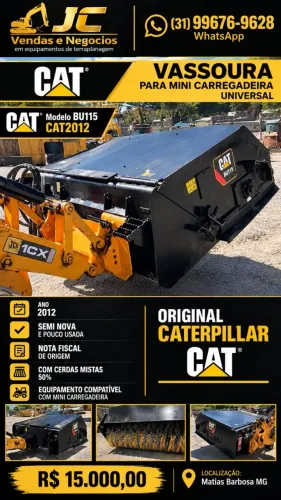 Vassoura recolhedora hidráulica Caterpillar original