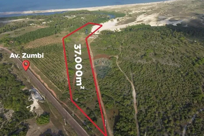 Terreno 37.000 m² em Zumbi  Cortada pelo Rio Punaú, Dunas e Vista Mar