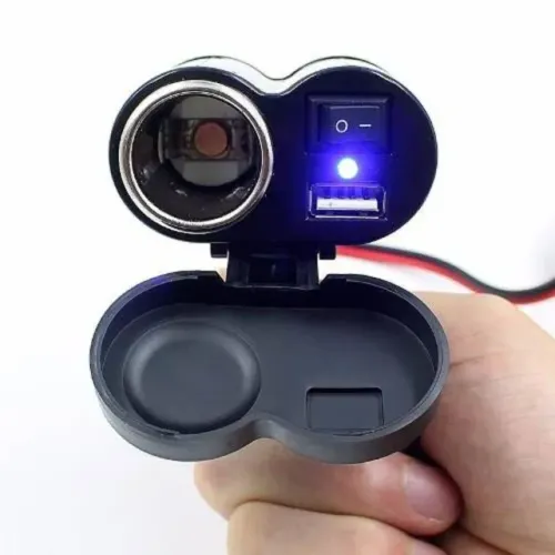Carregador Para Moto Adaptador Tomada Acendedor 12vdc E Usb 5vdc -Loja Coimbra - Entrega