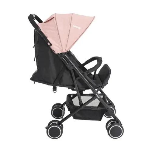 Carrinho de Bebe Berço Passeio Compacto Kiddo Rosa