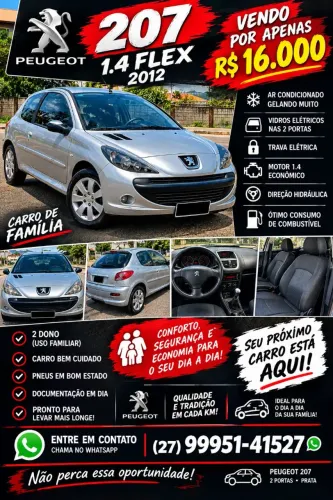 Peugeot 207 XR 1.4 Flex 8V 3P 2012