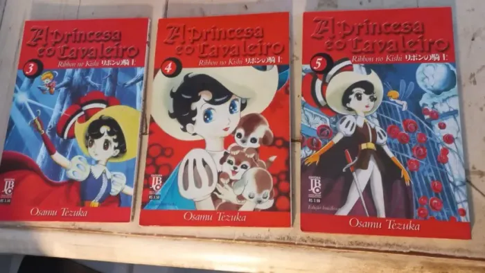 3 mangá a princesa e o cavaleiro - Vol 3 4 e 5 - Osamu Tezuka - Ótimo estado JBC Ribbon no