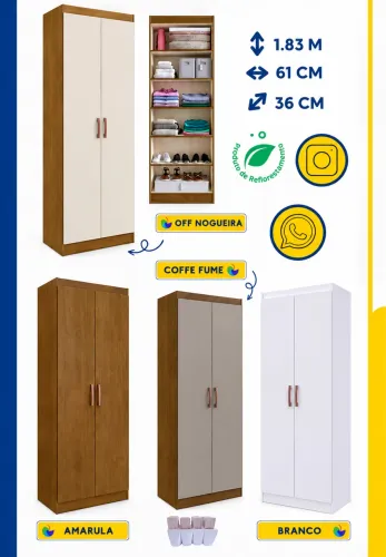 Sapateira multiuso 2 portas -entrega e monta