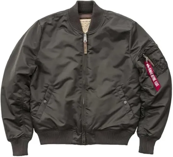 Jaqueta bomber alpha industries ma-1 vf 59 vintage fit cinza escuro gg xl