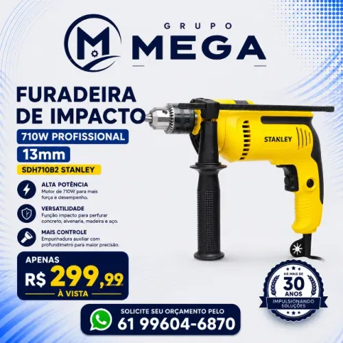 Furadeira de Impacto 710w Profissional 13mm SDH710B2 Stanley