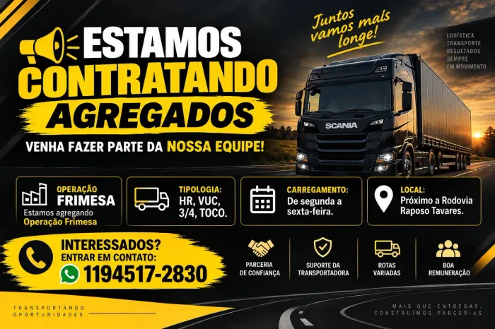 ESTAMOS CONTRATANDO AGREGADOS!