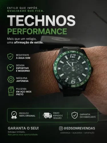 RELÓGIO MASCULINO ORIGINAL TECHNOS 