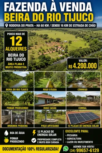 Fazenda à venda na Bira Rio tijuco