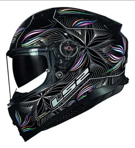 Capacete LS2 vector 2 Tropical preto com óculos de sol