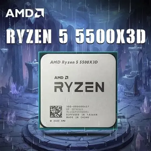 Processador AMD Ryzen 5 5500X3D, 3GHz (4GHz Max Turbo), Cache 99MB, AM4, OEM, 12x 104,55