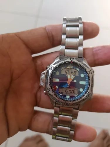 Citizen Aqualand série prata c500 azul, com catraca extra original, todo on.