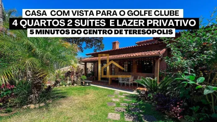 Casa com 4 quartos (2 suítes) vista para o Golfe Clube e lazer privativo
