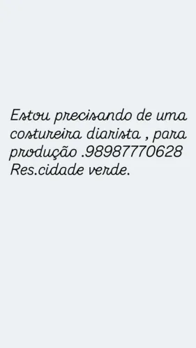 Preciso de costura diarista com experiência