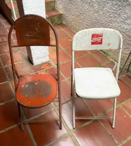 Kit C/ 7 Cadeira Ferro Antiga Bar Bebidas