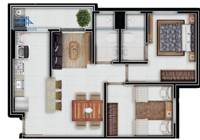 Apartamento com 2 dormitórios à venda, 57 m² por R$ 463.760,00 - Vargem Grande - Florianóp