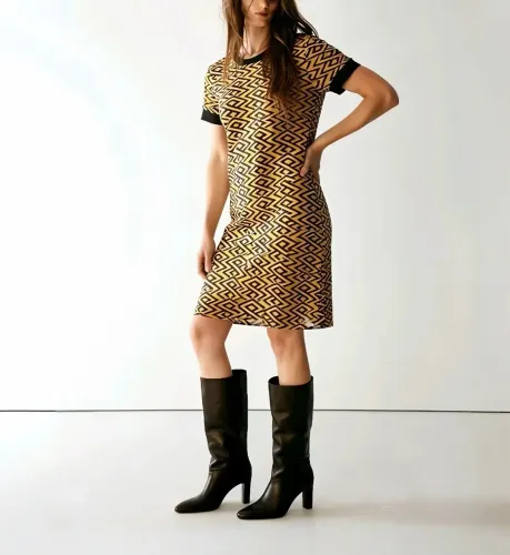 vestido zara estampa geométrica tamanho P