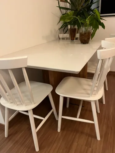 MESA TOK STOK 1,30 M X 80 CM CROSS COR: FREIJÓ/BRANCO ID: 360624
