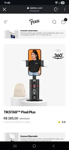 Vende-se suporte de celular inteligente 360° Tikstar NOVO EM PERFEITO ESTADO